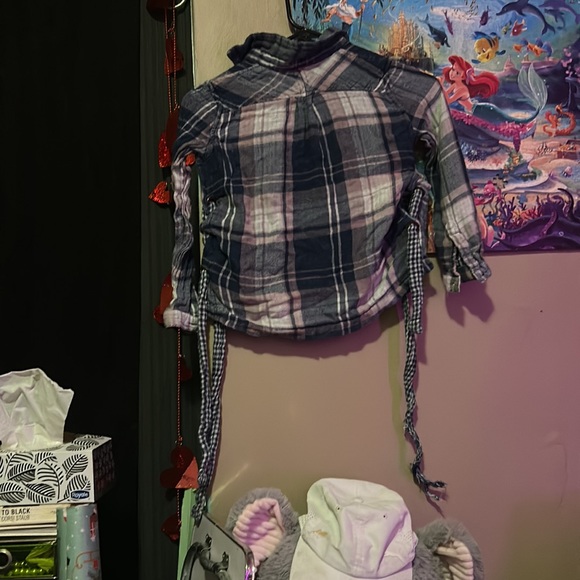 Blue cutsie top for when you go to a hick bar. Flannel. - Picture 2 of 2